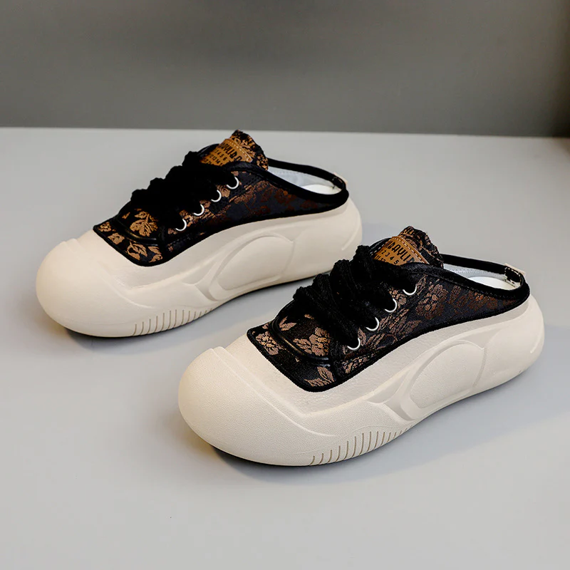Damen bequeme Slip-On Sneaker mit modischem Blumenmuster und stoßdämpfender Sohle Heidi Mode - Image 6