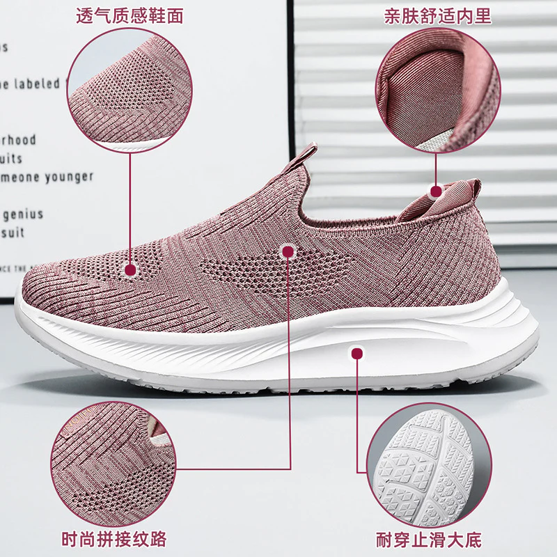Damen Bequeme Slip-On Sneakers mit atmungsaktivem Obermaterial und dämpfender Sohle Heidi Mode - Image 3