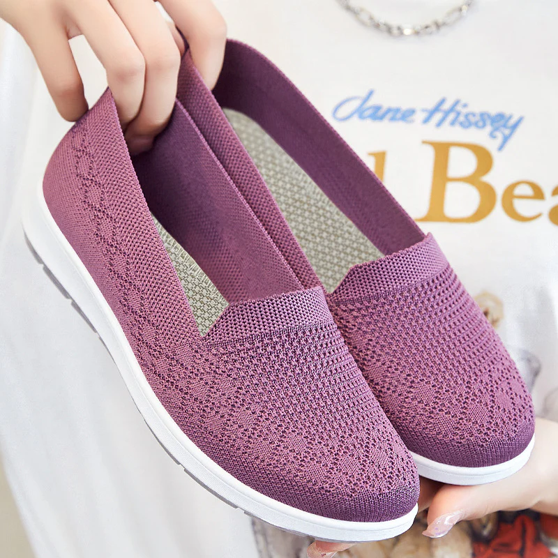 Damen Bequeme Slip-On Sneakers mit atmungsaktivem Strickdesign Heidi Mode - Image 2