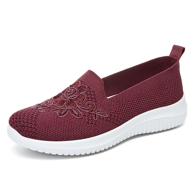 Damen Bequeme Slip-On Sneakers mit dekorativem Blumenmuster Heidi Mode - Image 5