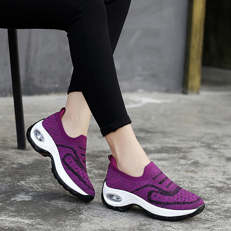 Damen bequeme Slip-On Sneakers mit elastischem Mesh-Obermaterial und luftgepolsterter Sohle Heidi Mode - Image 6