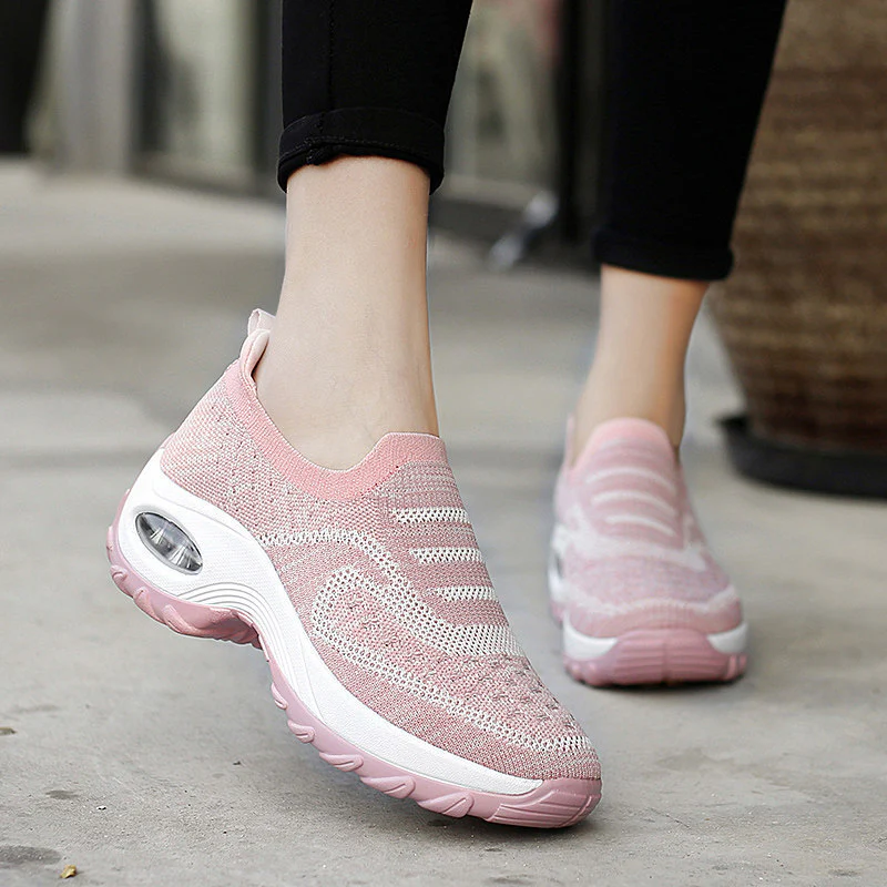 Damen bequeme Slip-On Sneakers mit elastischem Mesh-Obermaterial und luftgepolsterter Sohle Heidi Mode - Image 8