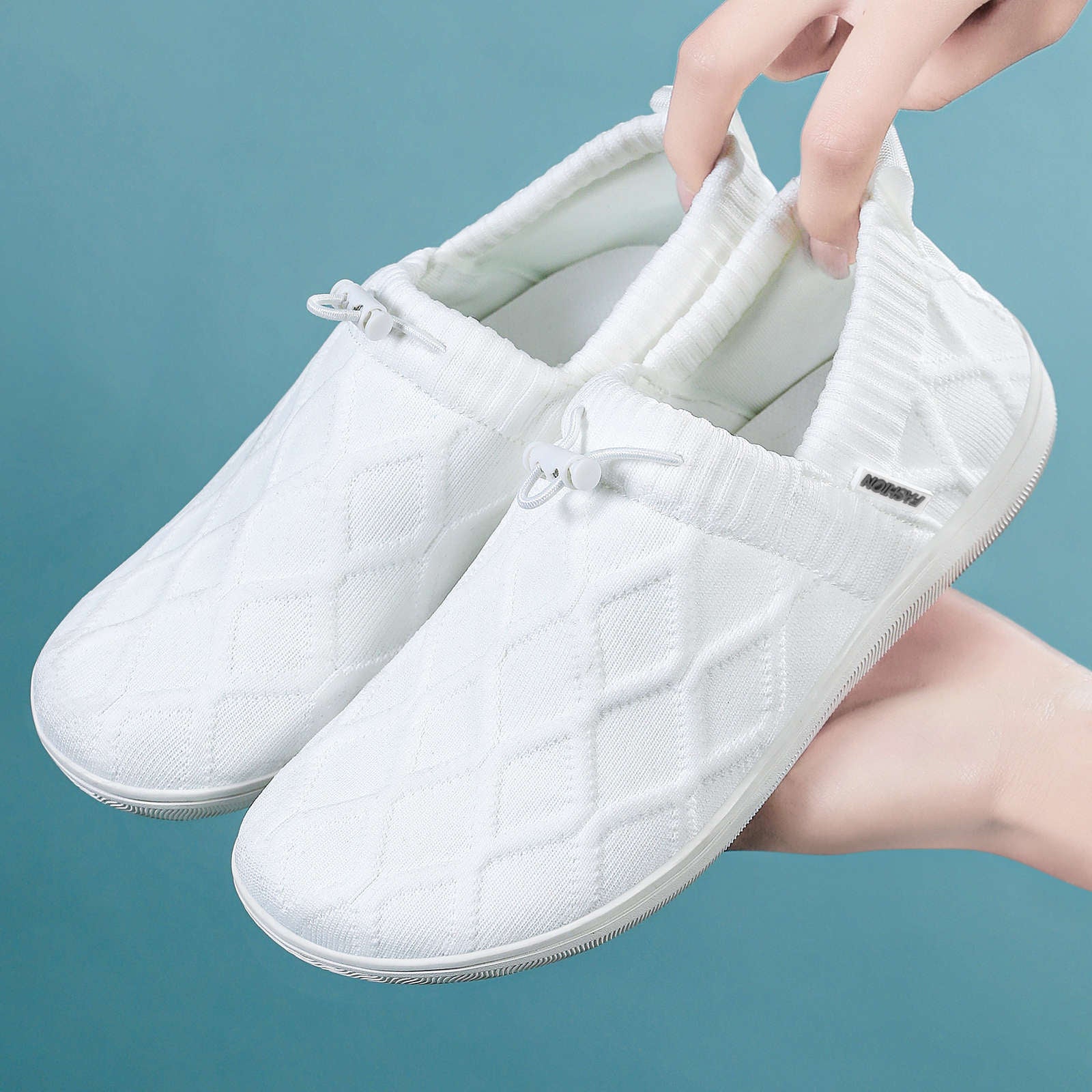 Damen Bequeme Slip-On Sneakers mit elastischem Strickdesign Heidi Mode - Image 2