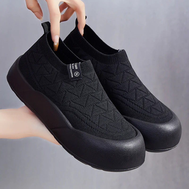 Damen Bequeme Slip-On Sneakers mit flexiblem Strickdesign Heidi Mode - Image 9