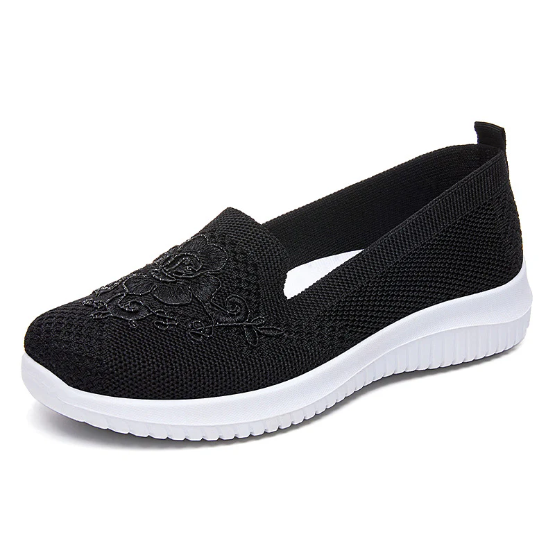 Damen Bequeme Slip-On Sneakers mit floralen Stickereien Heidi Mode - Image 6