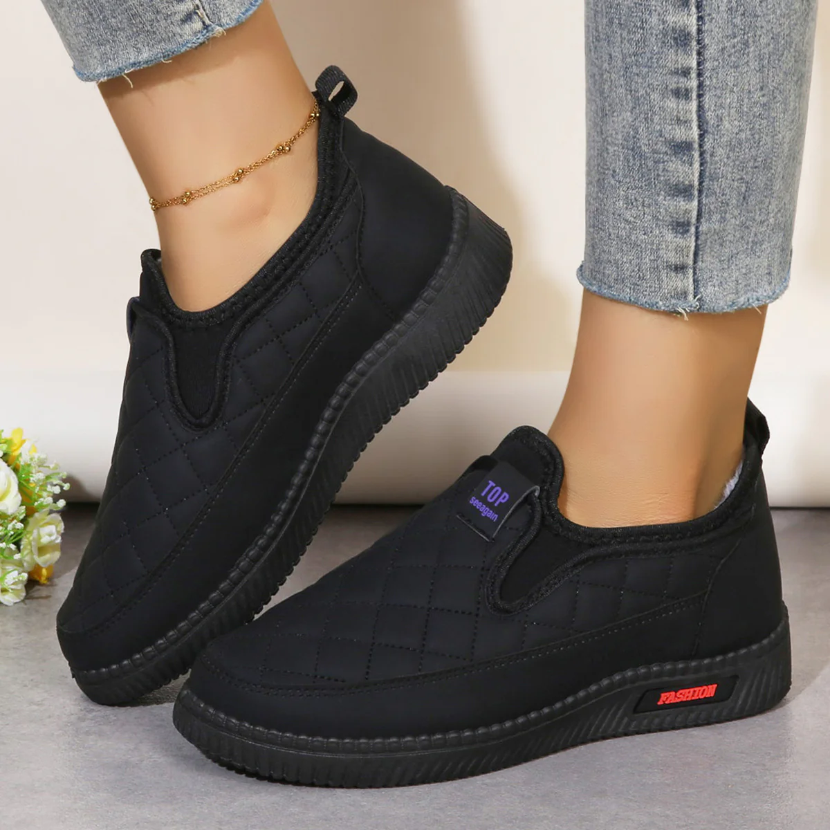 Damen Bequeme Slip-On Sneakers mit gepolsterter Sohle Heidi Mode - Image 3