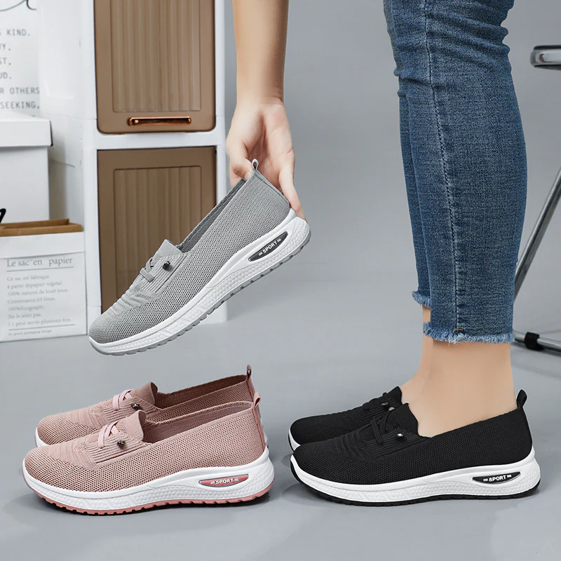 Damen Bequeme Slip-On Sportschuhe mit atmungsaktivem Strickdesign Heidi Mode - Image 2