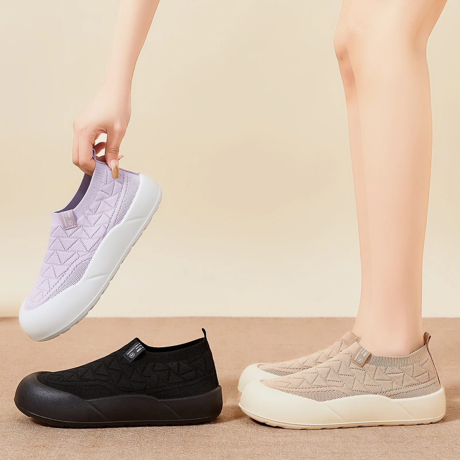 Damen Bequeme Slip-On Sportschuhe mit stoßdämpfendem Fußbett Heidi Mode - Image 4