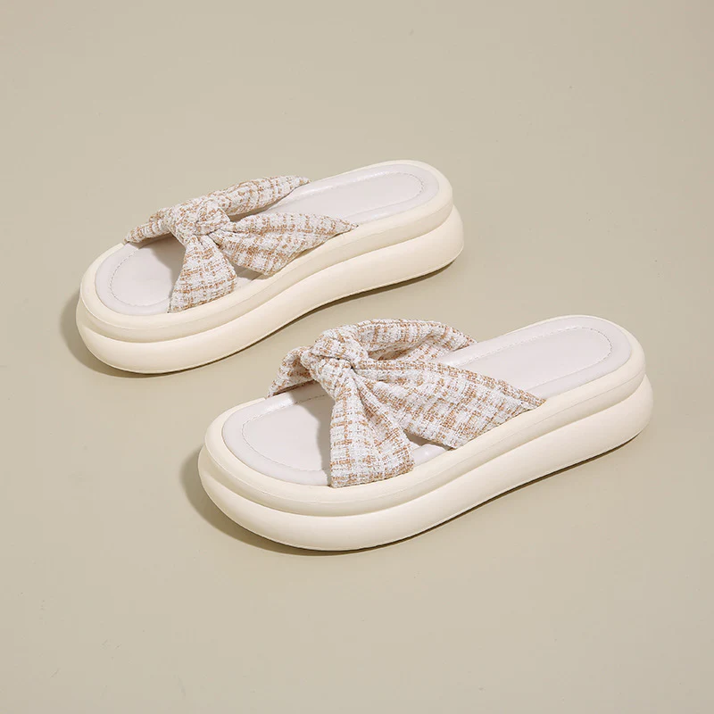 Damen Bequeme Slippers mit modischem Schleifen-Design Heidi Mode - Image 2