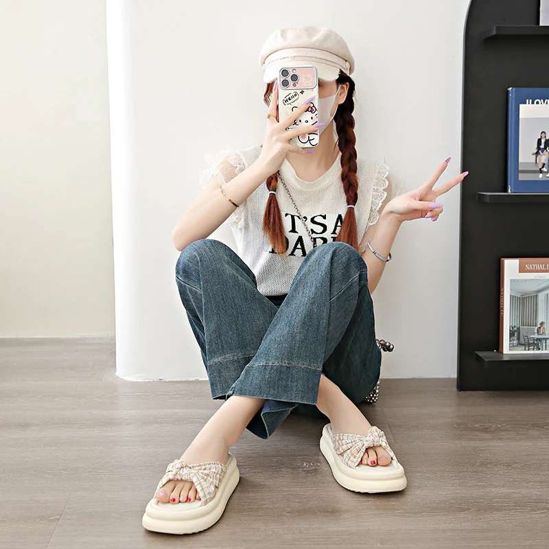 Damen Bequeme Slippers mit modischem Schleifen-Design Heidi Mode - Image 4