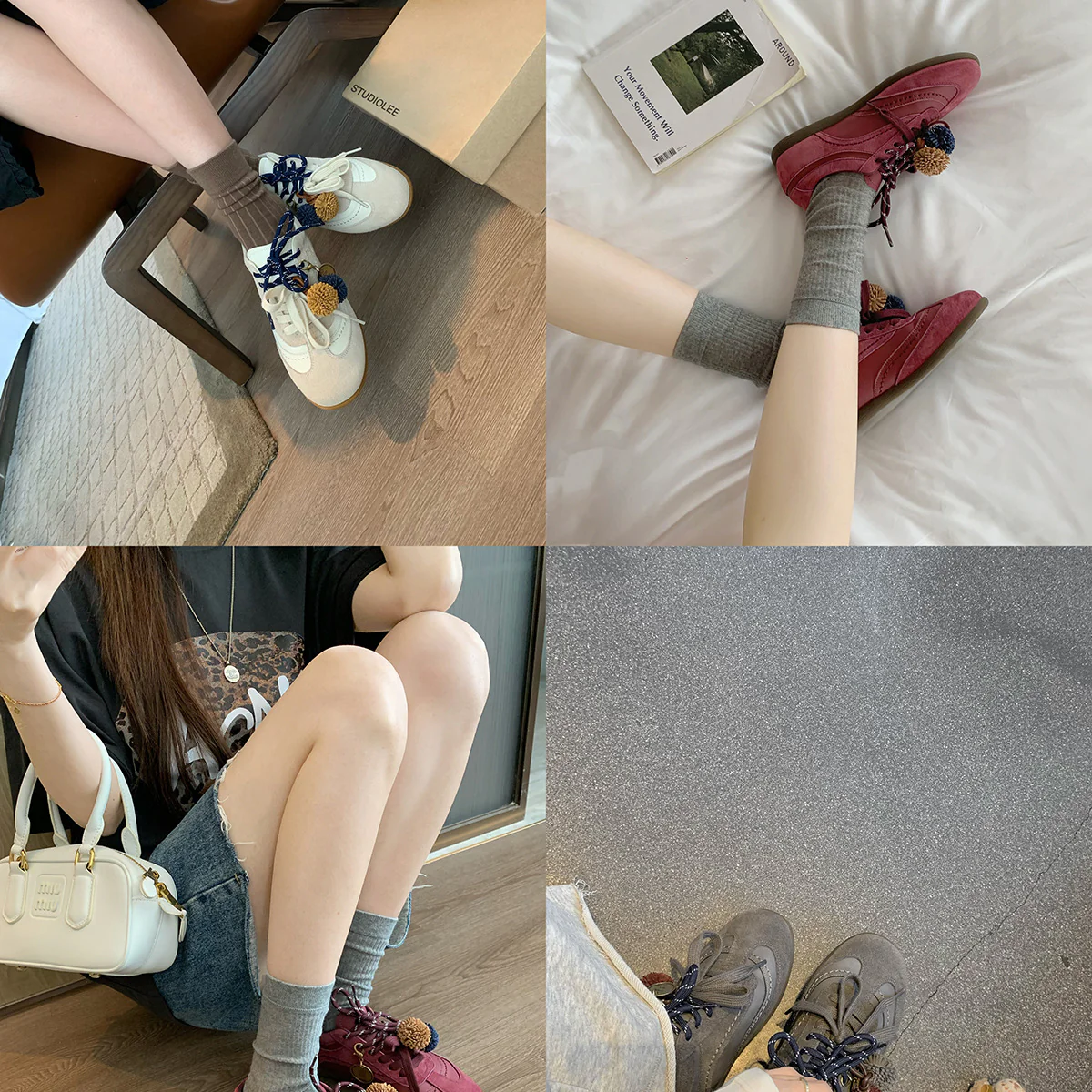 Damen bequeme Sneakers mit dekorativen Quasten und Schnürung Heidi Mode - Image 3