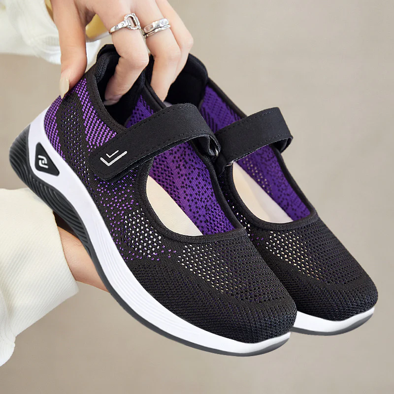 Damen Bequeme Sport-Sneaker mit verstellbarem Klettverschluss und atmungsaktivem Mesh-Obermaterial Heidi Mode - Image 2
