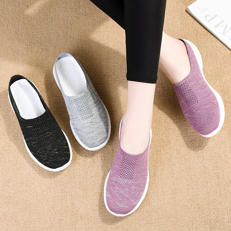 Damen Bequeme Stretch Slipper mit atmungsaktivem Strickdesign Heidi Mode - Image 3