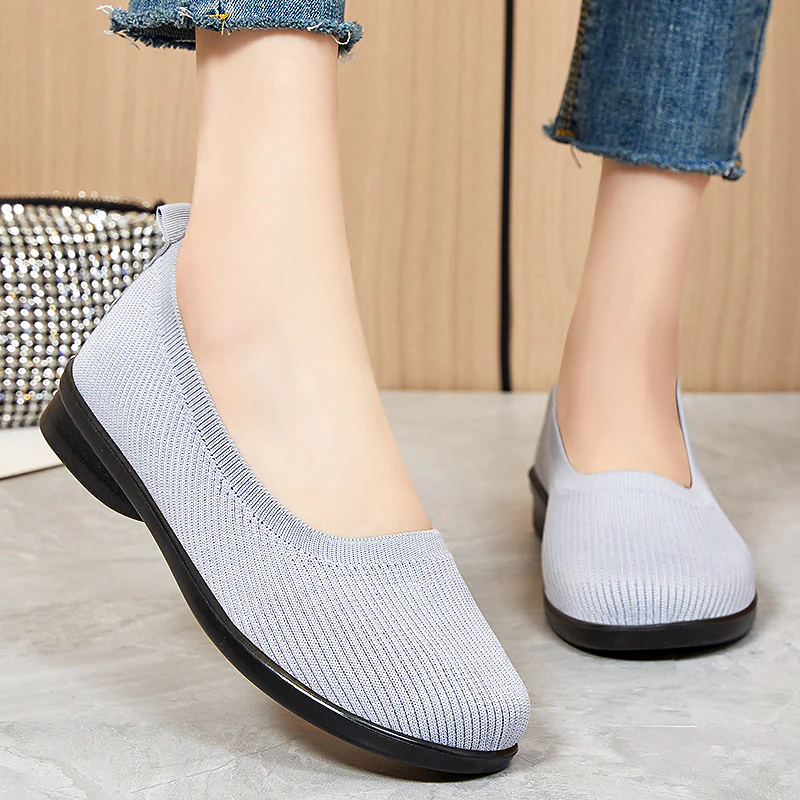 Damen Bequeme Strick-Ballerinas mit elastischem Einstieg Heidi Mode - Image 2