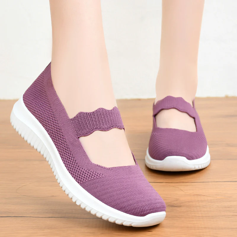 Damen bequeme und atmungsaktive Ballerinas mit elastischem Einsatz Heidi Mode - Image 2