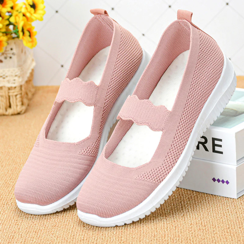 Damen bequeme und atmungsaktive Ballerinas mit elastischem Einsatz Heidi Mode - Image 3