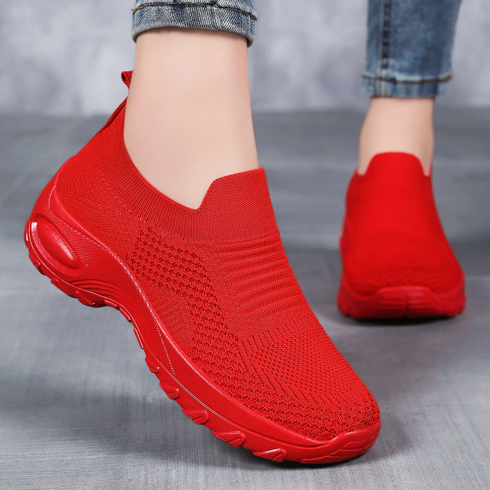 Damen Bequeme und atmungsaktive Slip-On Laufschuhe mit elastischem Obermaterial Heidi Mode - Image 3