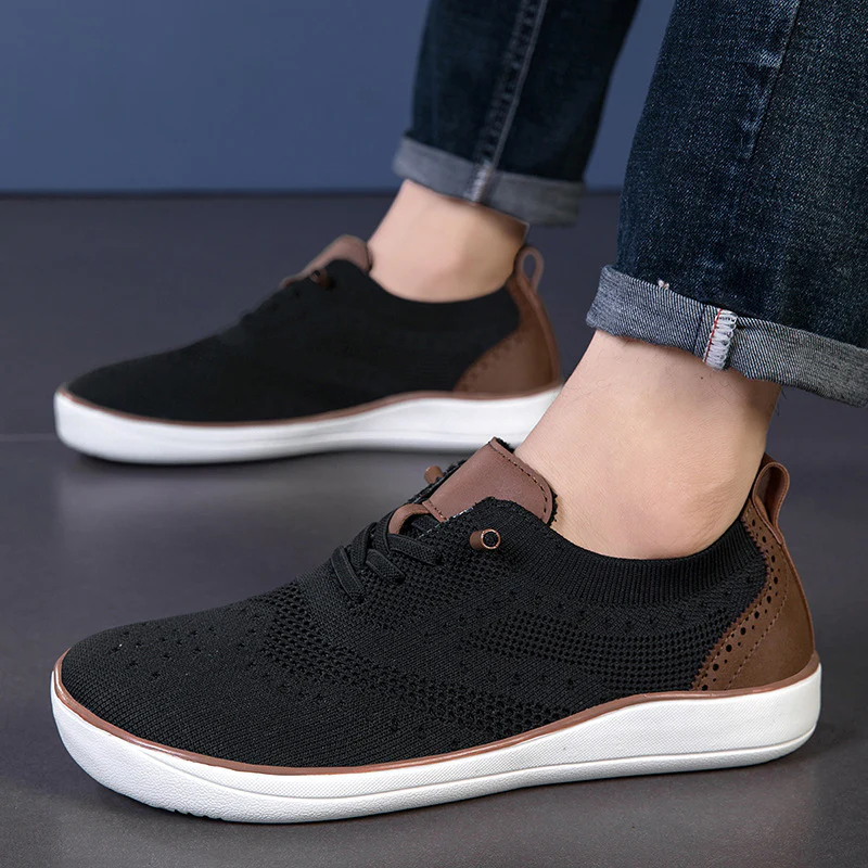 Damen bequeme und atmungsaktive Sneakers mit elastischer Strick-Oberfläche Heidi Mode