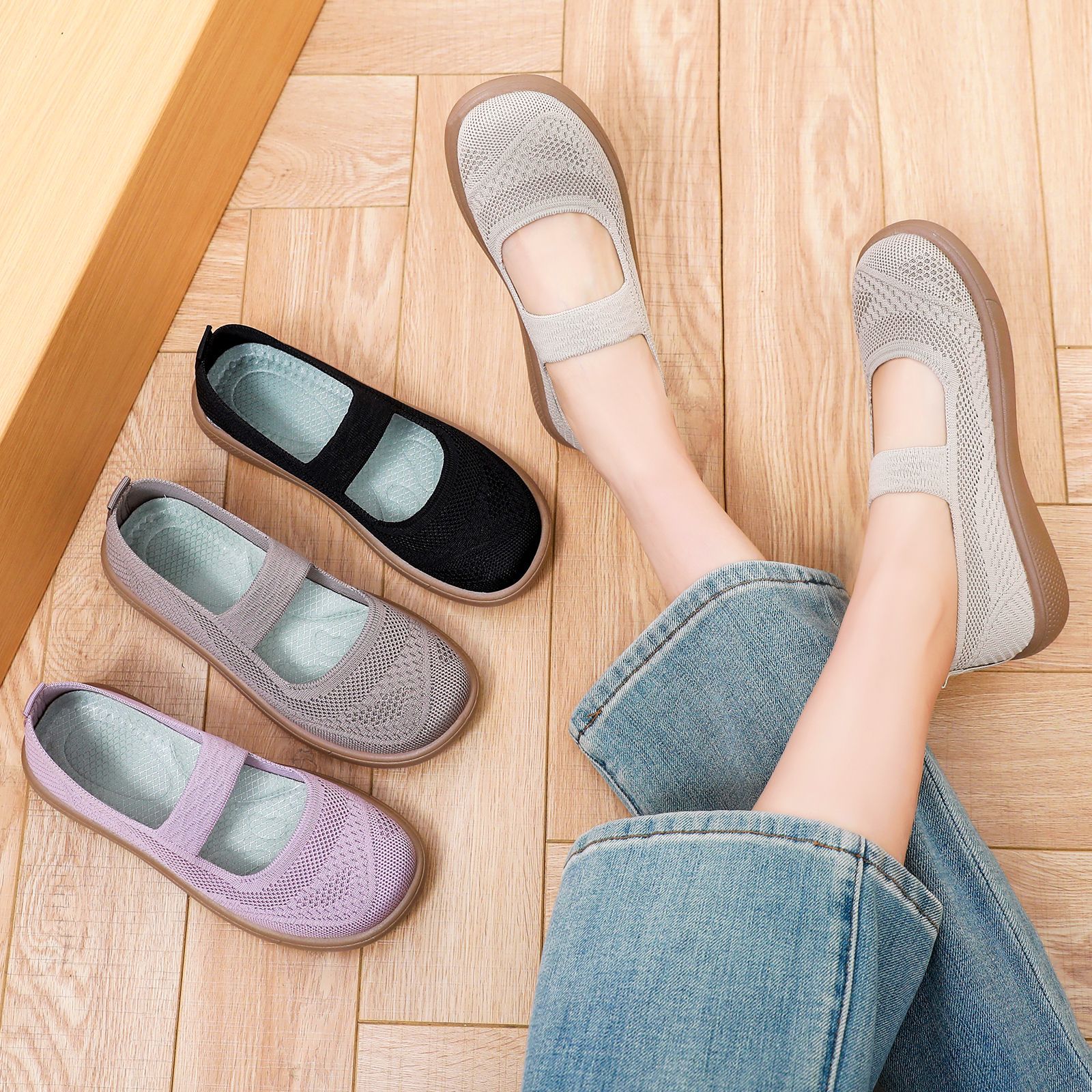 Damen Bequeme und elegante Ballerinas mit elastischem Riemen Heidi Mode - Image 4