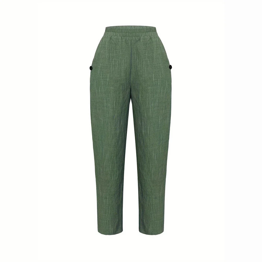 Damen Bequeme und Luftige Leinenhose mit Seitlichen Taschen Heidi-Mode - Image 5