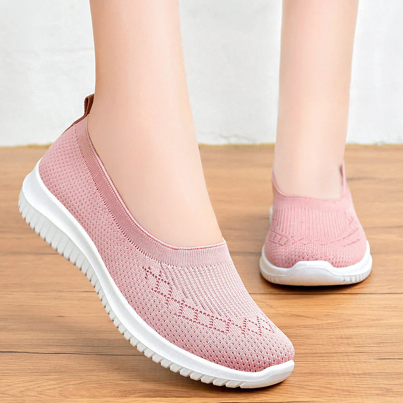Damen Bequeme und luftige Slip-On Sneakers mit flexiblem Strickoberteil Heidi Mode - Image 2