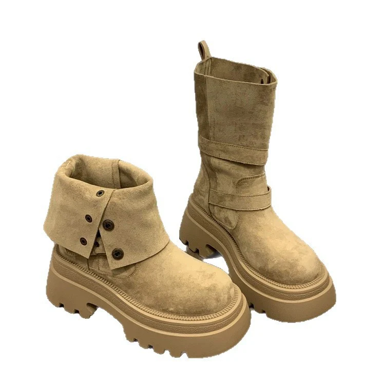Damen Bequeme und modische Chunky Stiefeletten mit Schnalle und Profilsohle Heidi Mode - Image 5