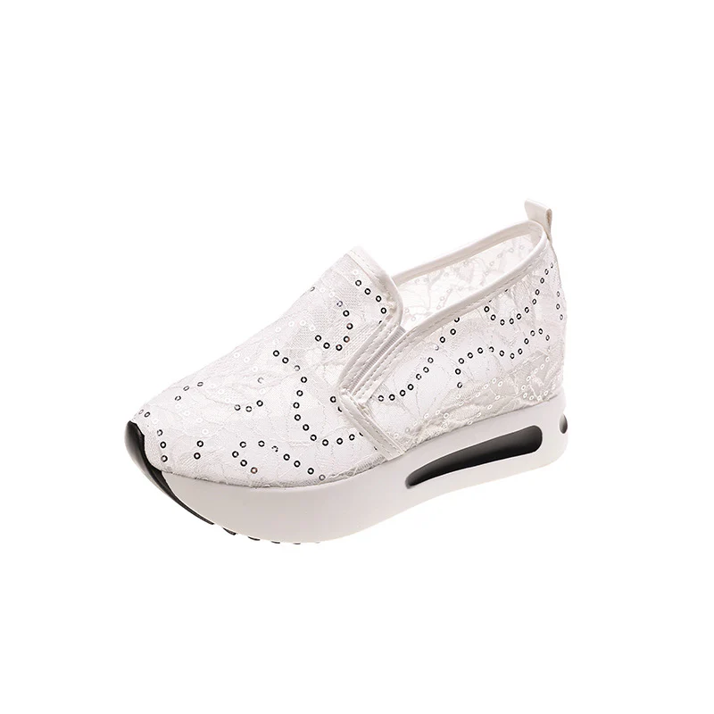 Damen Bequeme Wedge-Sneaker mit modischem Lattice-Design Heidi Mode - Image 5
