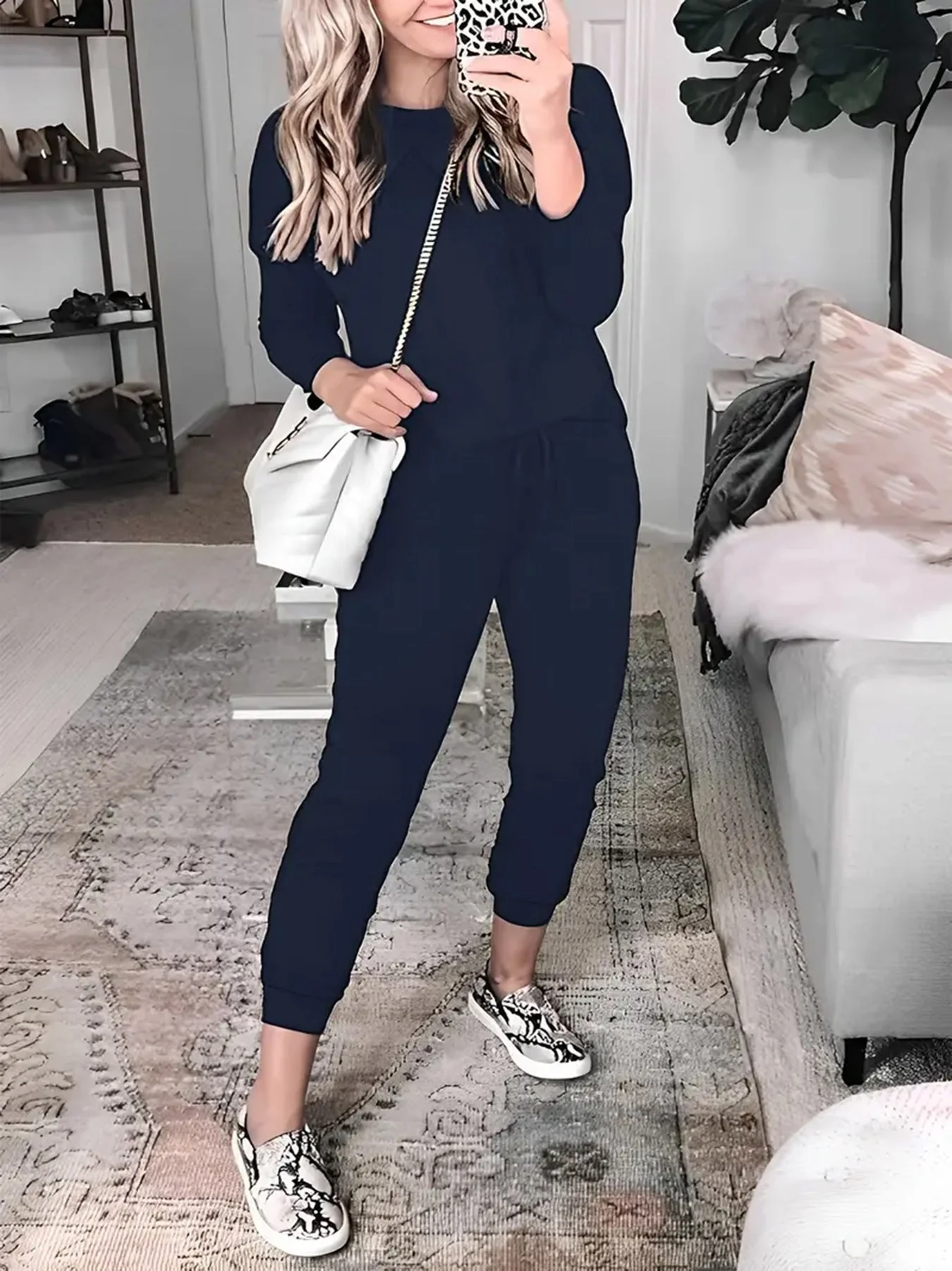 Damen Bequemer Freizeitanzug mit Elastischem Bund und Modischem Schnitt Heidi-Mode - Image 8