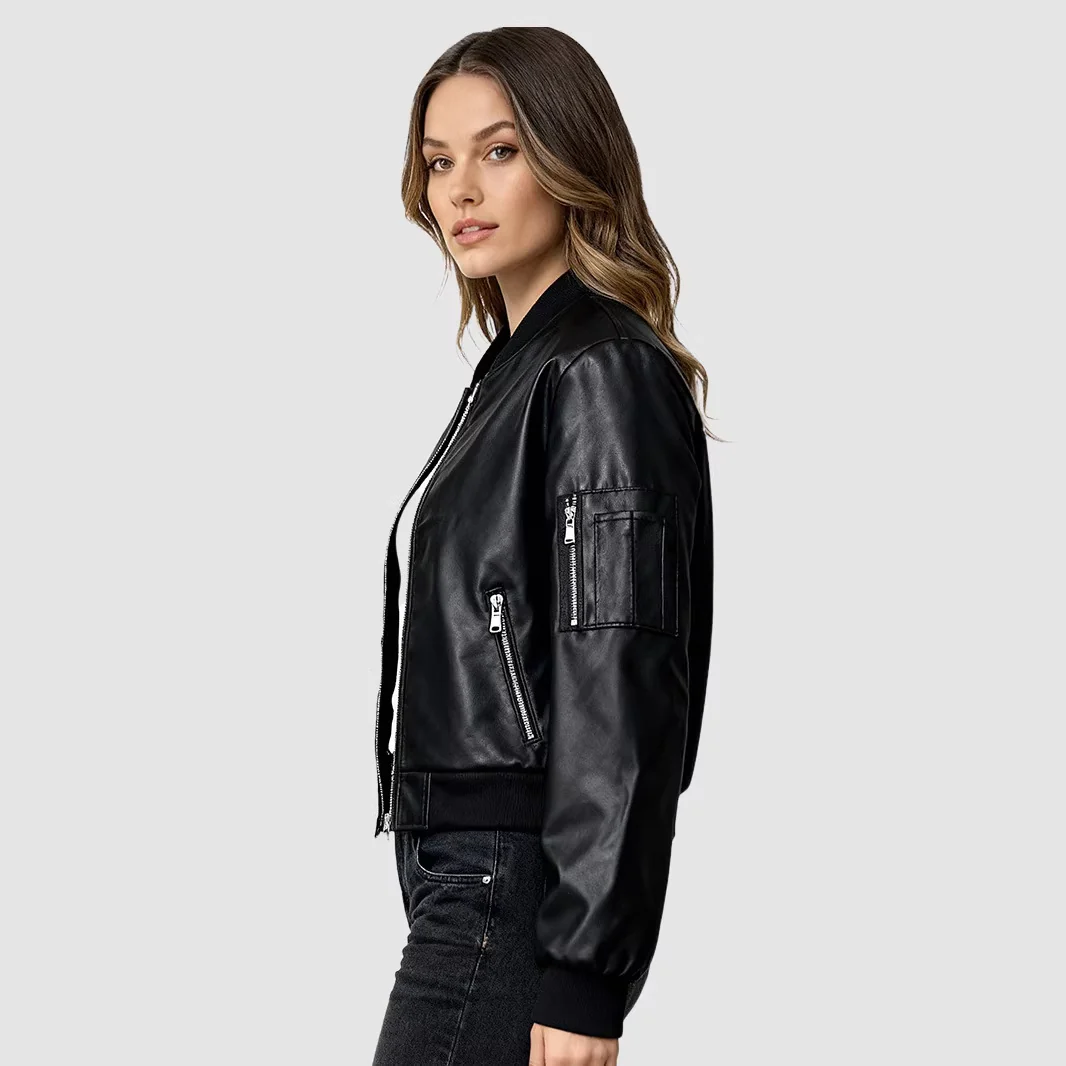 Leichte Steppjacke Damen aus hochwertigem Kunstleder - Image 8