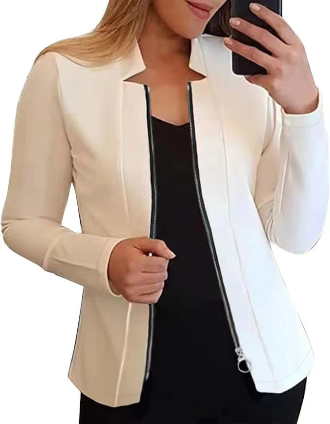 Damen Bikerjacke mit innovativem Schnitt und praktischen Reißverschlussdetails Heidi-Mode - Image 6
