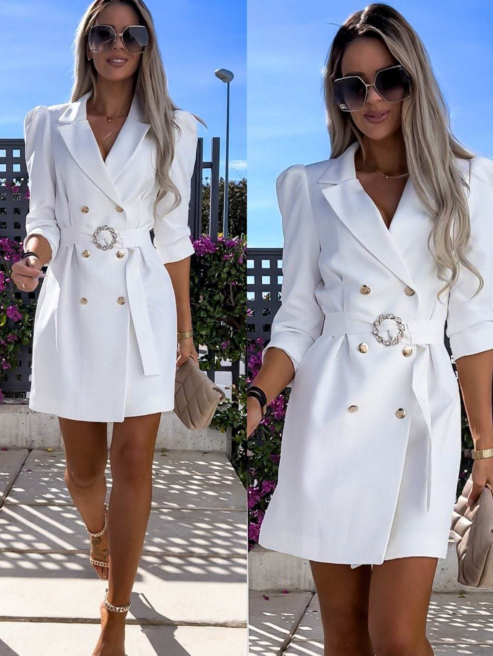 Damen Blazer Kleid mit tailliertem Schnitt und glamourösem Knopfdetail Heidi-Mode - Image 6