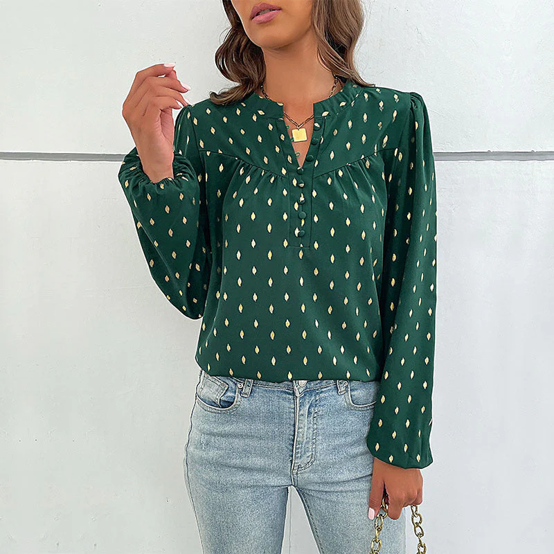 Damen Bluse mit Dekorativen Knöpfen und Eleganter Raffung Heidi-Mode - Image 2