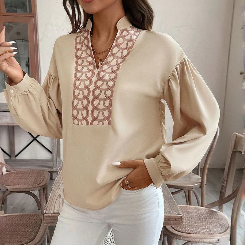 Damen Bluse mit Elegantem Besticktem Ausschnitt Heidi-Mode - Image 3