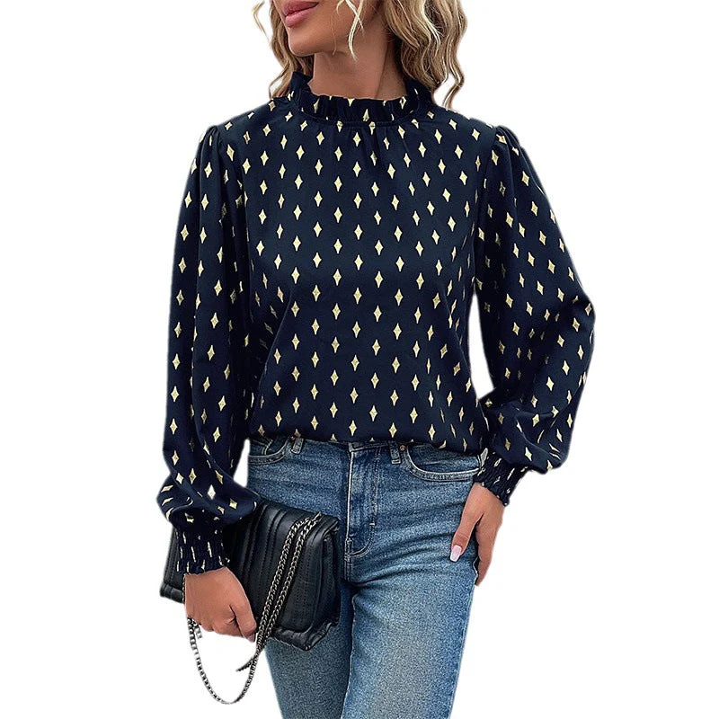 Damen Bluse mit Elegantem Kragen und Modischem Muster Heidi-Mode - Image 5