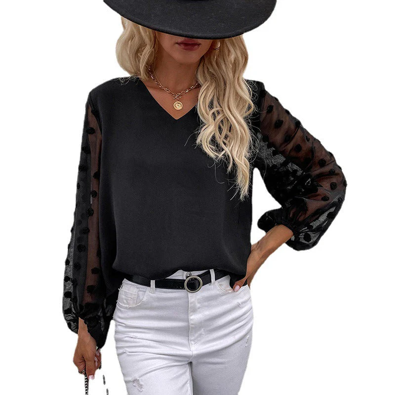 Damen Bluse mit Eleganten Puffärmeln und Strukturiertem Obermaterial Heidi-Mode - Image 5
