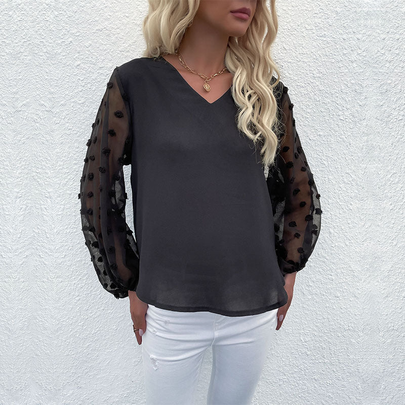 Damen Bluse mit Eleganten Puffärmeln und Strukturiertem Obermaterial Heidi-Mode - Image 8