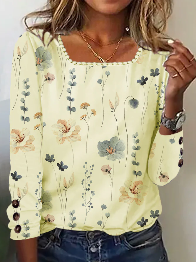 Damen Bluse mit floralem Druck und dekorativen Knopfdetails Heidi-Mode - Image 6