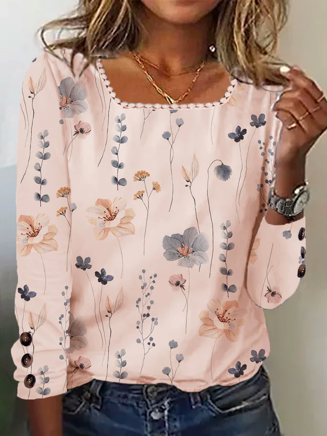 Damen Bluse mit floralem Druck und dekorativen Knopfdetails Heidi-Mode - Image 7