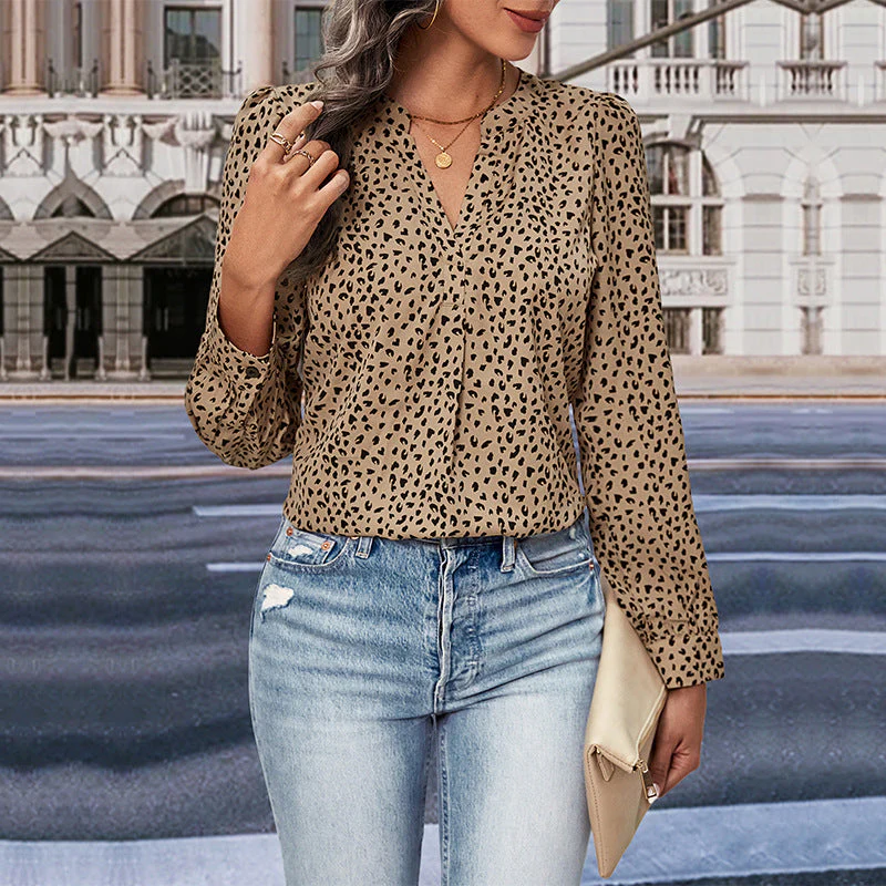 Damen Bluse mit Modernen Punkte-Design und Eleganten Rüschen Heidi-Mode - Image 5