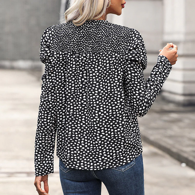 Damen Bluse mit Puffärmeln und Modernem Herzmotiv Heidi-Mode - Image 3