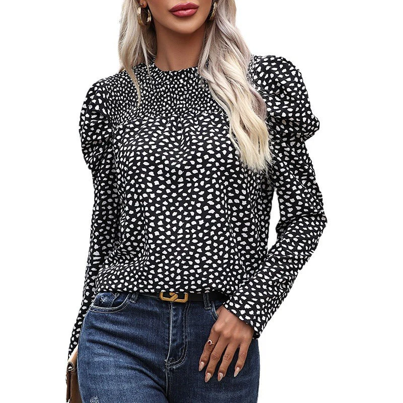 Damen Bluse mit Puffärmeln und Modernem Herzmotiv Heidi-Mode - Image 5