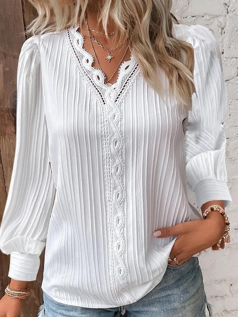 Damen Bluse mit strukturiertem Design und romantischen Spitzenakzenten Heidi-Mode - Image 10