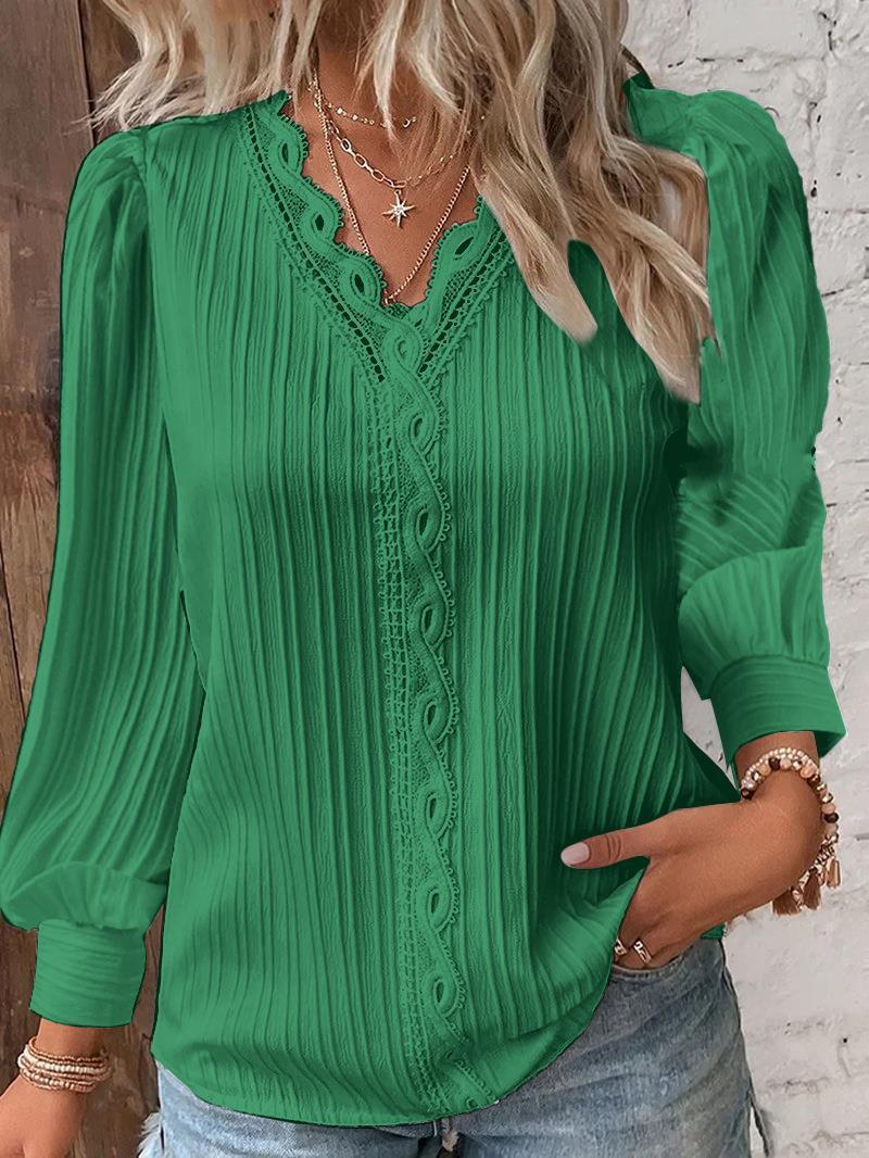 Damen Bluse mit strukturiertem Design und romantischen Spitzenakzenten Heidi-Mode - Image 2