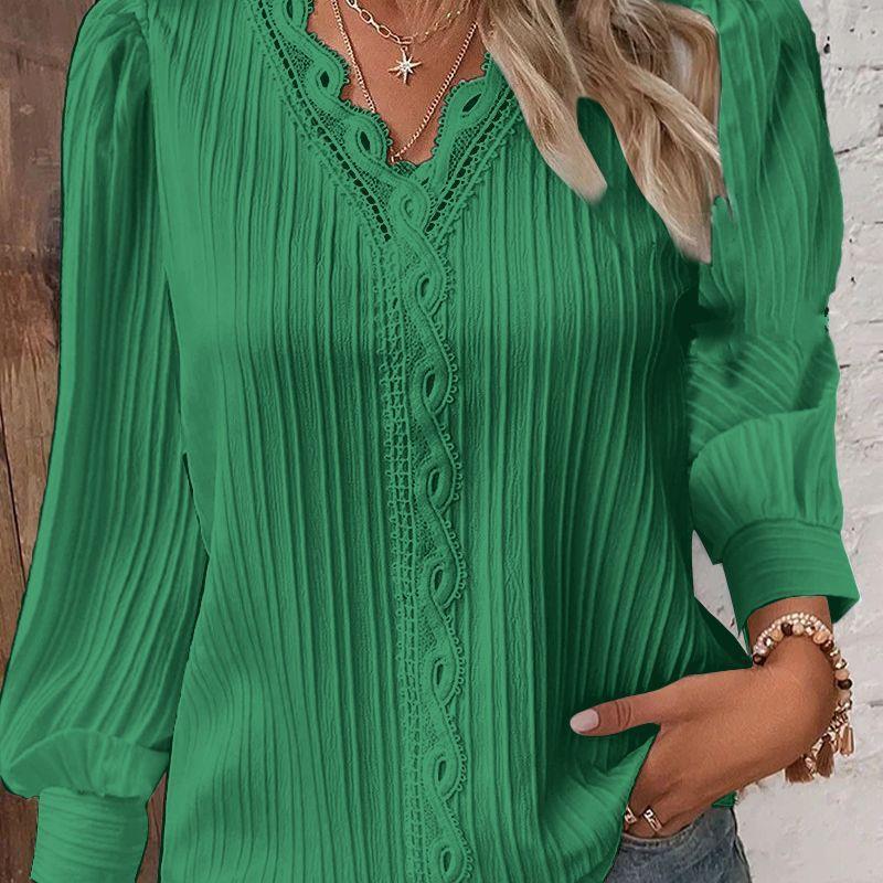 Damen Bluse mit strukturiertem Design und romantischen Spitzenakzenten Heidi-Mode - Image 5