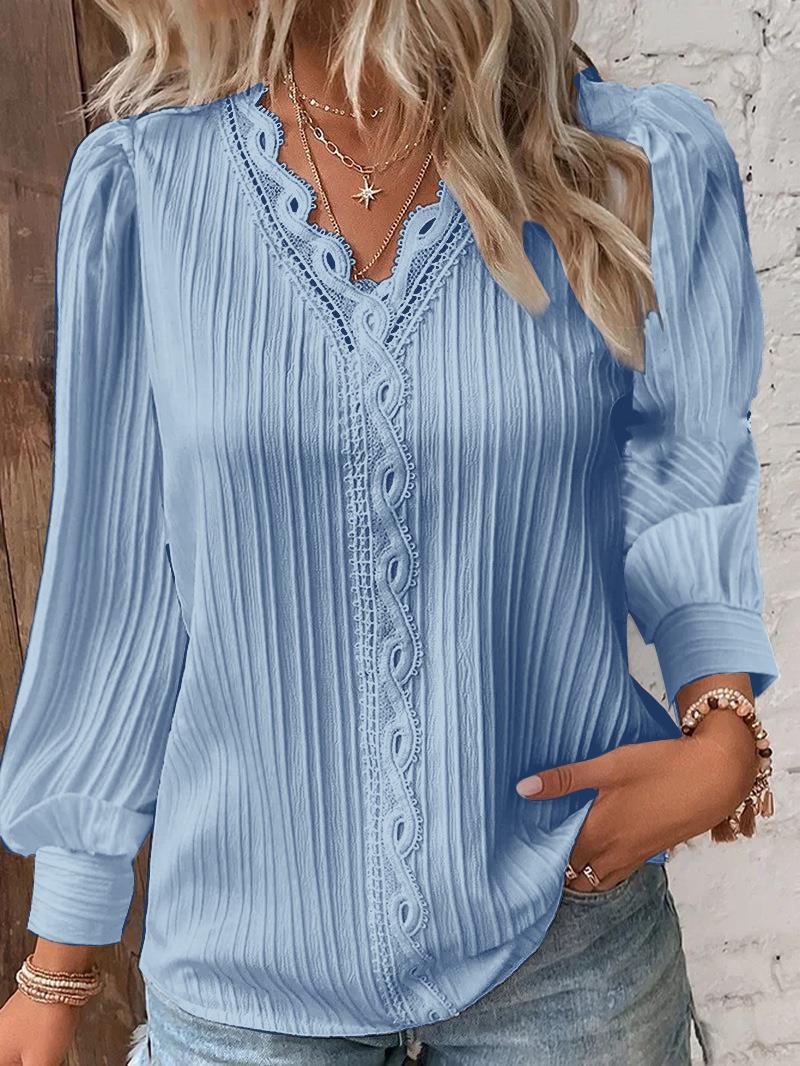 Damen Bluse mit strukturiertem Design und romantischen Spitzenakzenten Heidi-Mode - Image 9