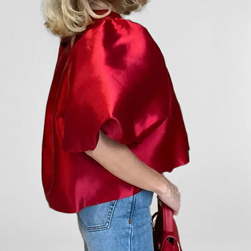 Damen Bluse mit Voluminösen Puffärmeln und Modernem Design Heidi-Mode - Image 7