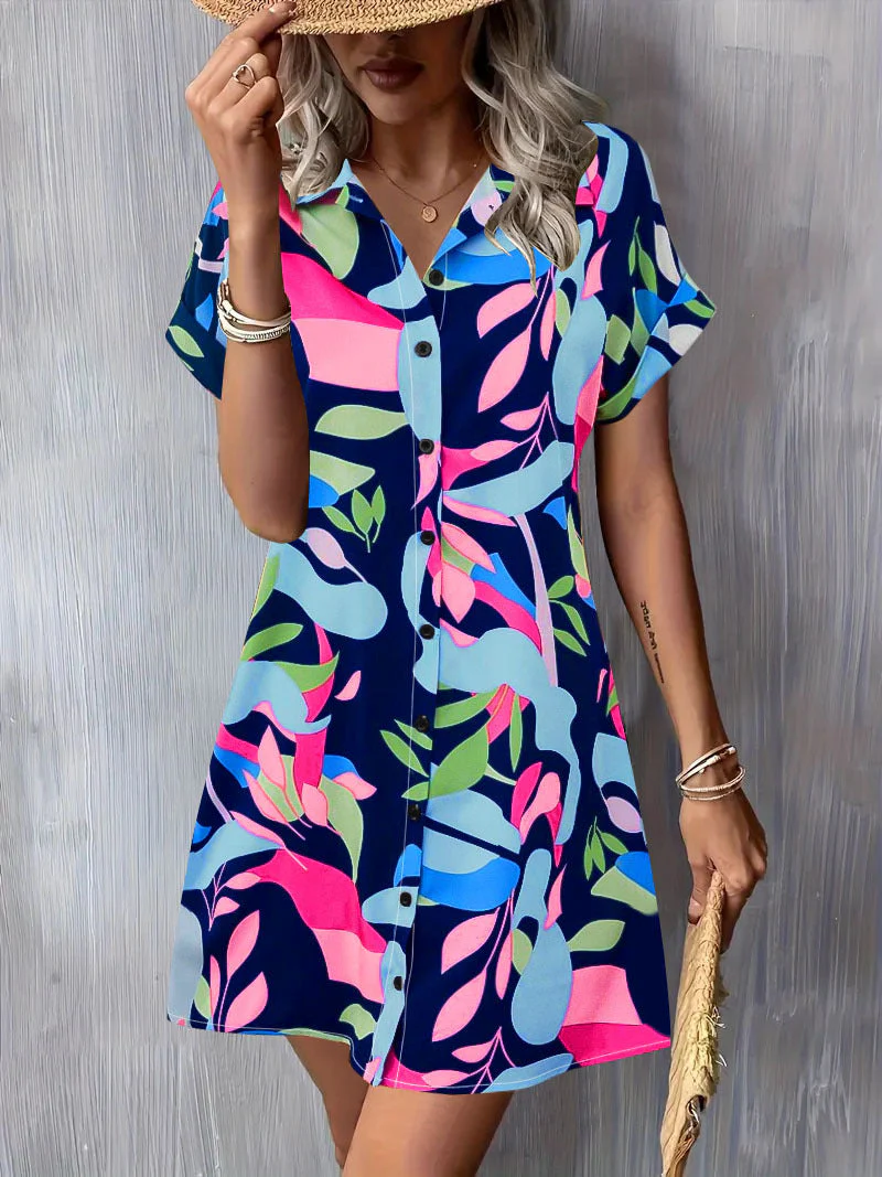 Damen Blusenkleid mit Knopfleiste und Floralem Muster Heidi-Mode - Image 8