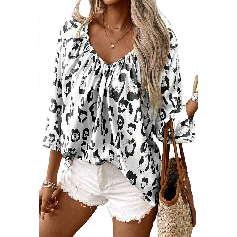 Damen Blusentop mit Lockerer Passform und Schickem Leo-Print Heidi-Mode - Image 7
