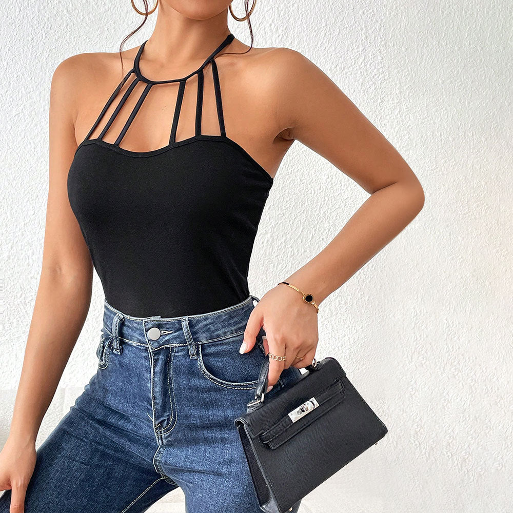 Damen Body mit Elegantem Cut-Out-Design und Modischen Trägerschlaufen Heidi-Mode - Image 2