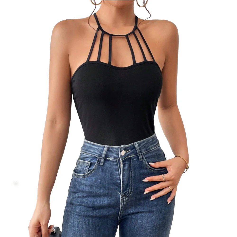 Damen Body mit Elegantem Cut-Out-Design und Modischen Trägerschlaufen Heidi-Mode - Image 4